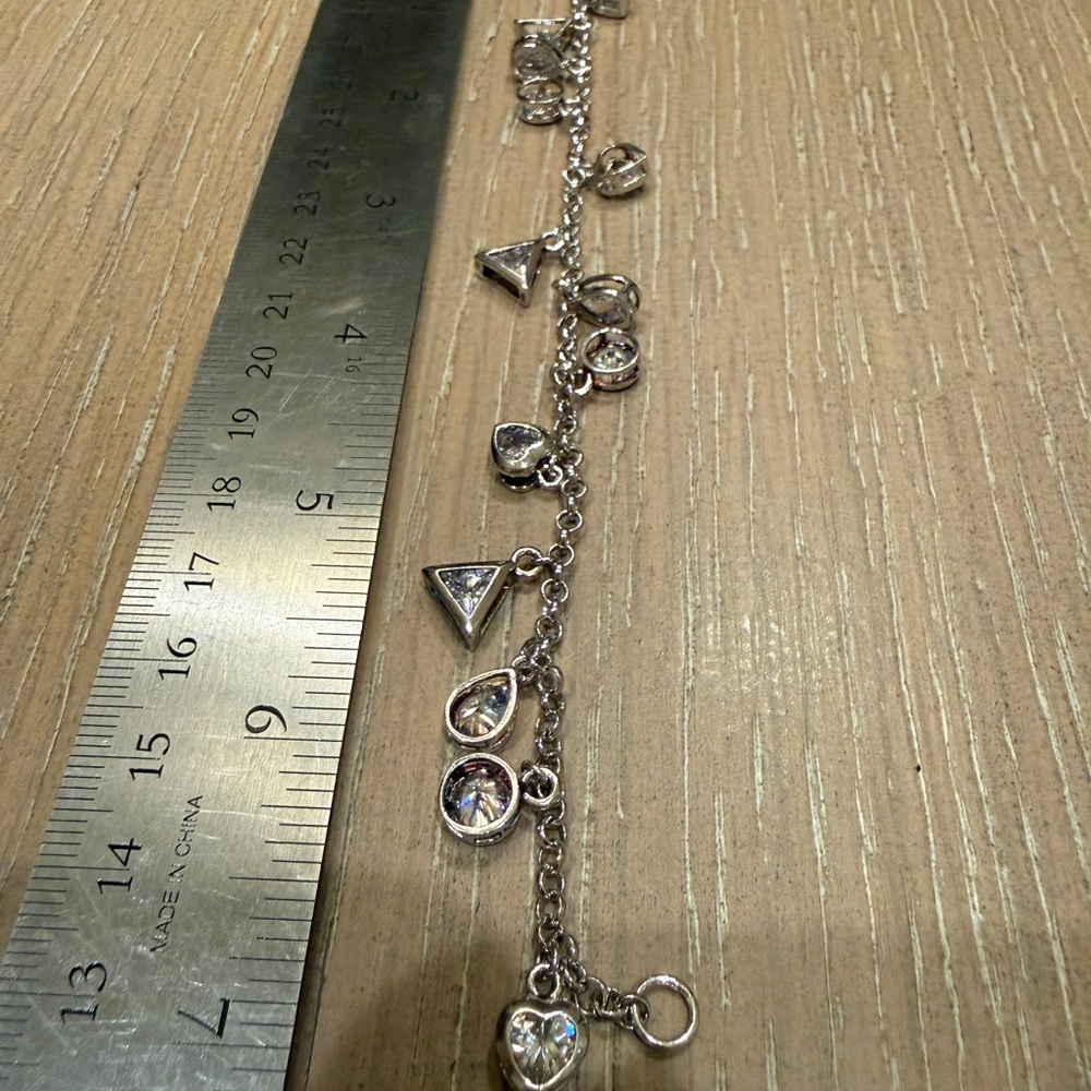 Sterling Silver CZ Charm Bracelet for small wrist - Picture 2 of 10